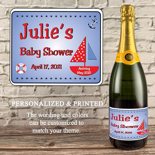 Nautical Baby Shower Self Adhesive Labels Set of 24 1