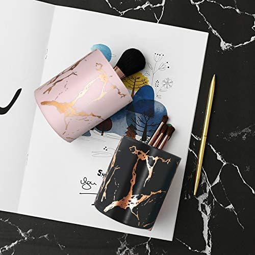 WAVEYU Marble Pencil Holder for Girls Desk
