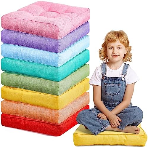 Juexica 8 Pcs Rainbow Floor Cushions for Kids Classroom Meditation Seats