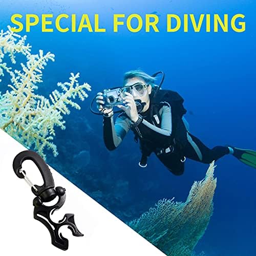 2 Packs Scuba Hose Clips with Snap Hooks for Diving
