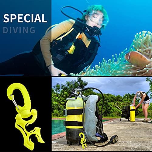 2 Packs Scuba Hose Clips with Snap Hooks for Diving