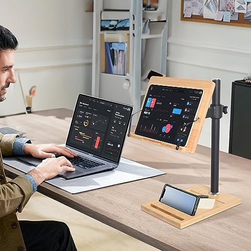 Wishacc Adjustable Book Stand with Pad and Phone Slot 1