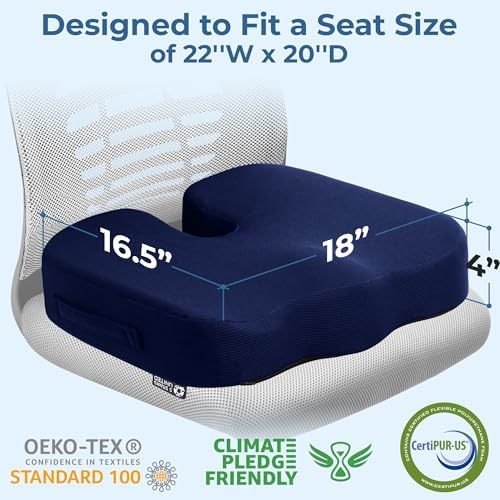 5 STARS UNITED Seat Cushion for Tailbone Pain Relief - Blue 1