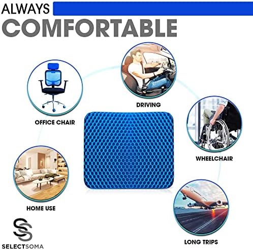 SelectSoma Gel Seat Cushion for Pressure Relief and Comfort