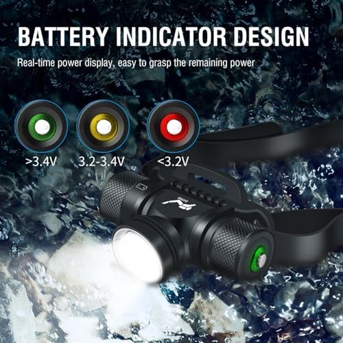 WINDFIRE Diving Flashlight with 3 Modes and IPX8 Waterproof