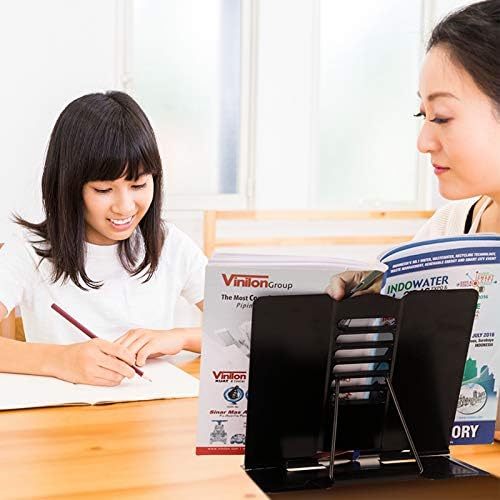 Blizzow Adjustable Metal Book Stand - Foldable Durable and Lightweight Black