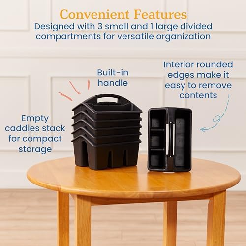 ECR4Kids 4-Compartment Storage Caddy Set 6-Pack