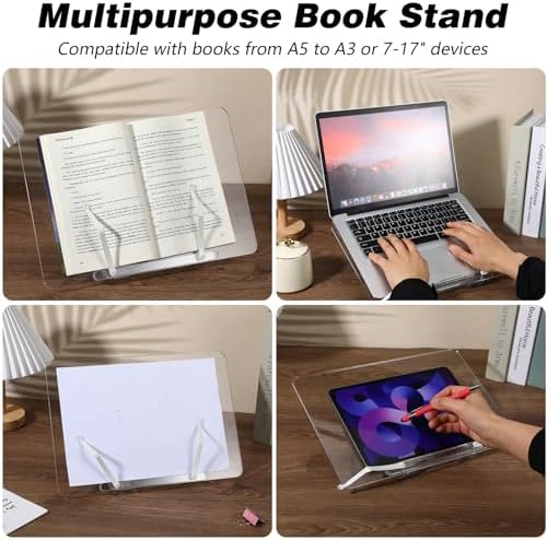 Adjustable Clear Acrylic Book Stand Holder