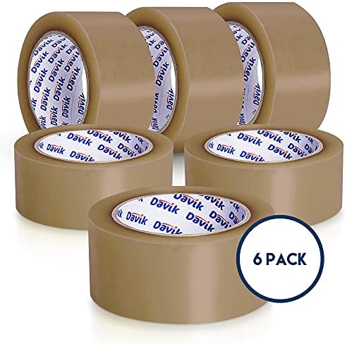 Davik Premium Packing Tape 6-Pack 216-Foot 188-Inch Brown Shipping Tape