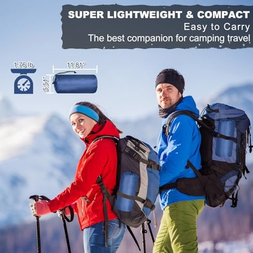 MEETPEAK 4 Inch Thick Inflatable Camping Sleeping Mat with Pillow