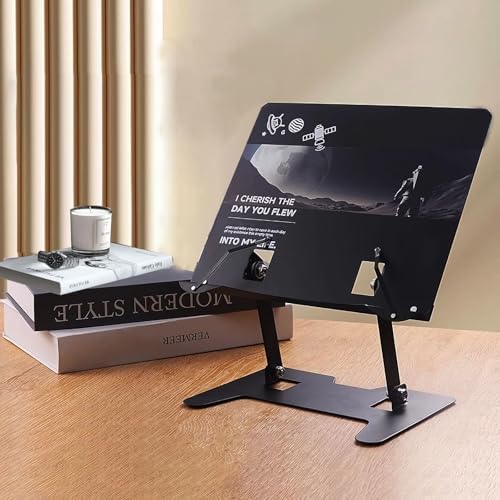 Adjustable Metal Book Stand for Reading Cooking and Tablets Black 1