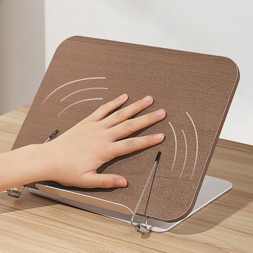 FantasyDay Book Stand Reading Holder with Page Clips Foldable Stand Walnut