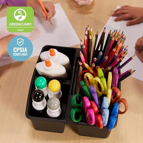 ECR4Kids 4-Compartment Caddy Set Black 6-Pack