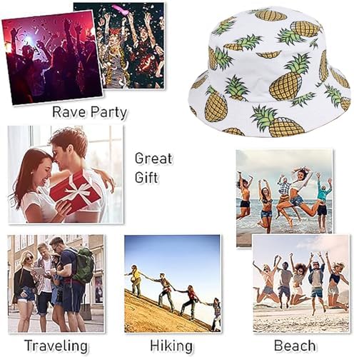 Joylife Banana Print Bucket Hat Reversible Packable Fishing Cap