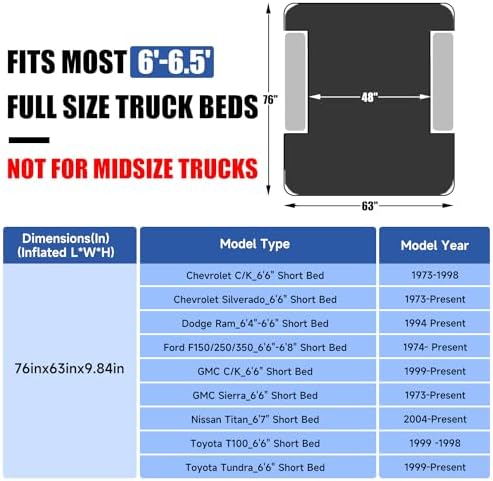 Umbrauto Full Size Truck Bed Air Mattress with Pump 1