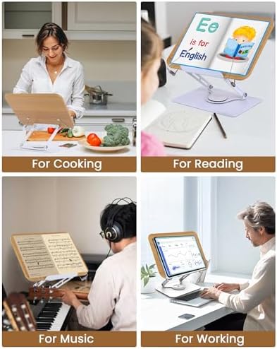 ASIEIT 360 Swivel Book Stand - Foldable Adjustable Portable