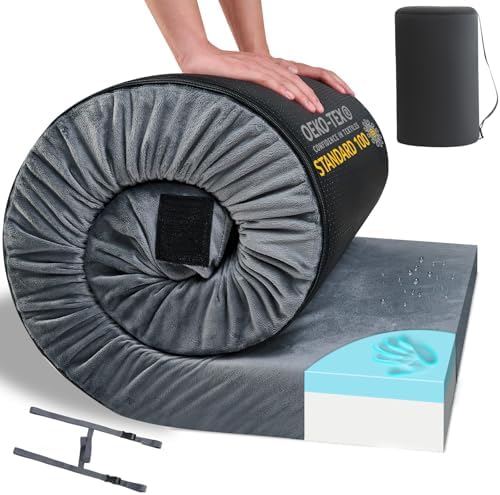 HomeMate Memory Foam Camping Mattress Pad 3 Inch Roll Up