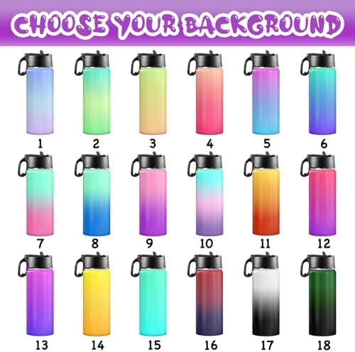 Personalized Insulated Water Bottle for Kids 18oz Stainless Steel with Straw Lid