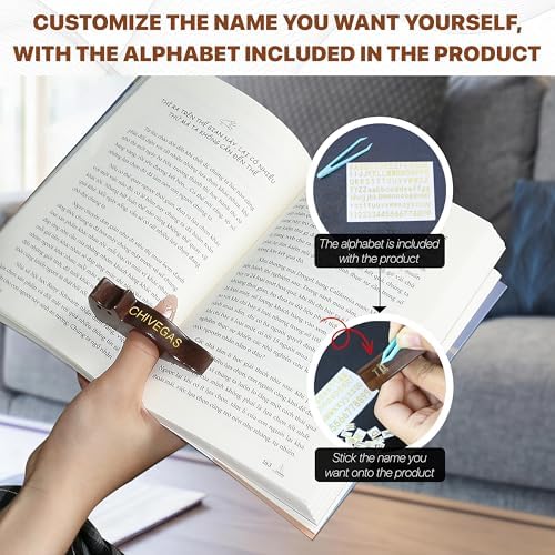 Personalized Cat Book Page Holder with 3D Metal Letters