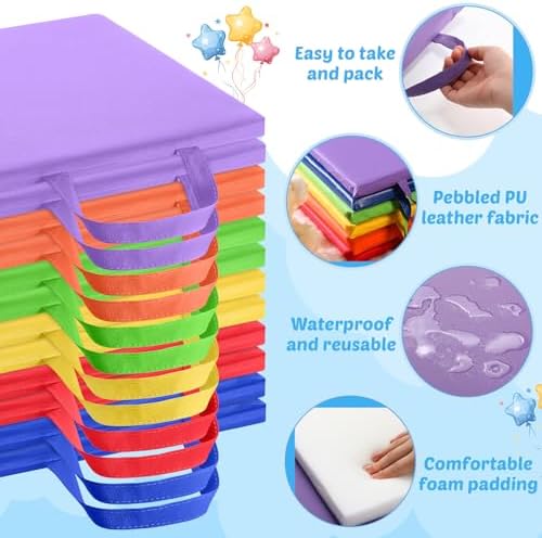 Suzile 12 Pcs 12 Classroom Floor Cushions with Handles