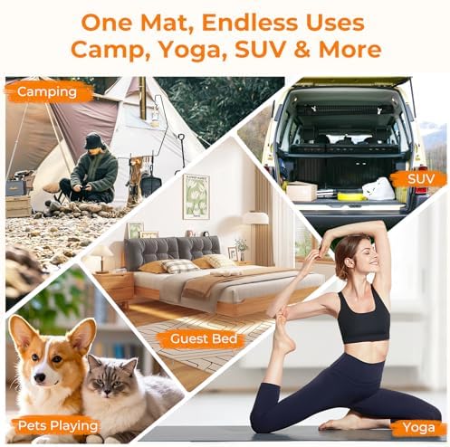 BDEUS Memory Foam Camping Mattress Pad 3 Inch Waterproof Roll Up