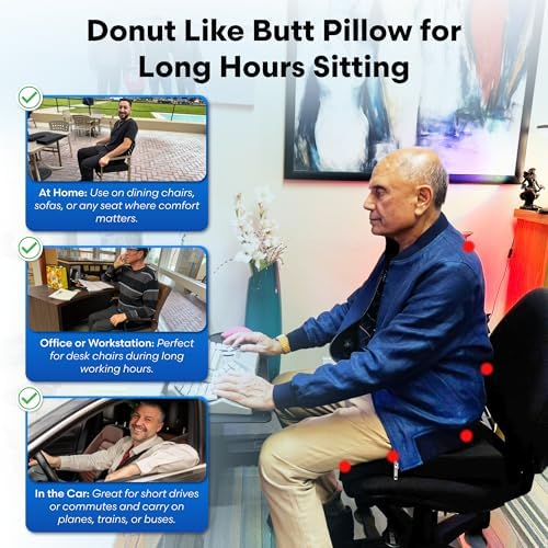 ERGO21 LiquiCell Coccyx Cushion for Tailbone Pain Relief