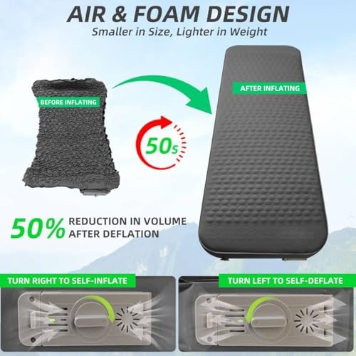 Self Inflating Sleeping Pad with Electric Pump 95 R-Value