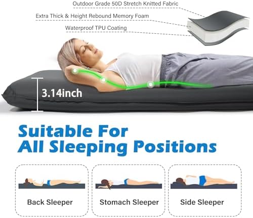 DOYXC Self-Inflating Camping Pad with Pillow