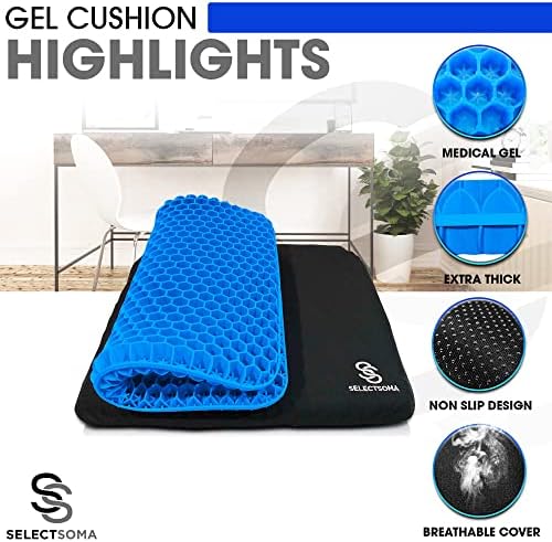 SelectSoma Gel Seat Cushion for Pressure Relief and Comfort