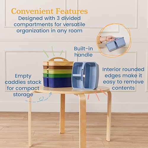 ECR4Kids 3-Compartment Storage Caddy Set 6-Pack