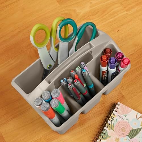 ECR4Kids 4-Compartment Storage Caddy Set Grey 6-Pack