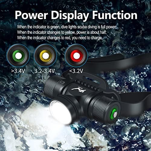WINDFIRE Scuba Diving Headlamp 1200 Lumens 5 Modes IPX8 Waterproof