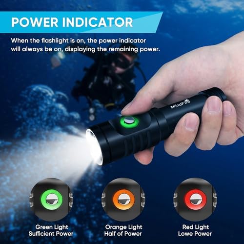 WINDFIRE Scuba Flashlight Underwater Headlamp