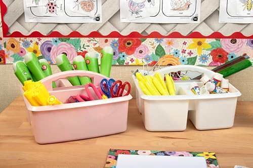 Teacher Created Resources White Plastic Storage Caddy 6-Pack
