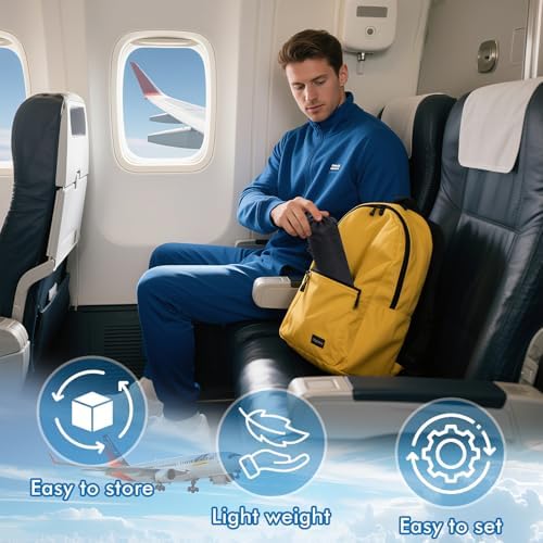 Quinnsus Airplane Foot Hammock with Eye Mask and Neck Pillow