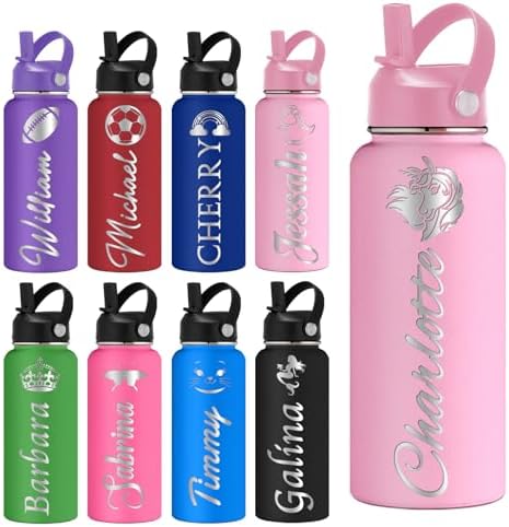 Personalized Kids Water Bottle with Name 12oz Insulated Cup