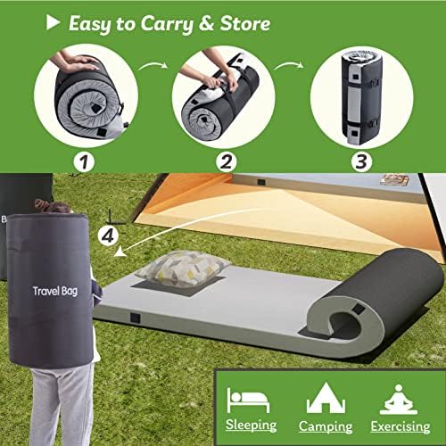 MLILY Memory Foam Camping Mattress 25 Inch Single with Travel Bag