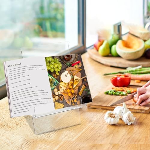 2Pcs Acrylic Cookbook Stand with Folding and Adjustable Design