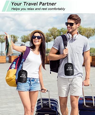 JefDiee Inflatable Leg Rest Pillow for Airplane and Travel