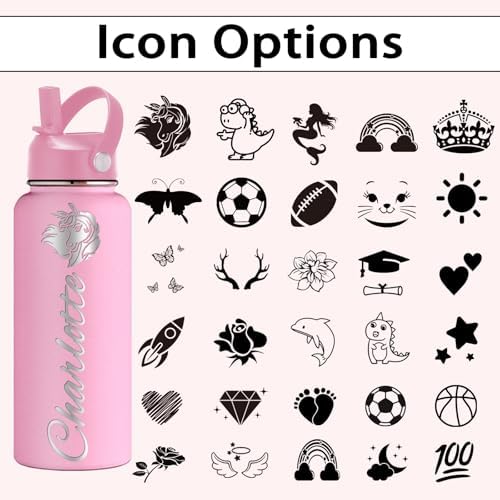 Personalized Kids Water Bottle with Name 12oz Insulated Cup