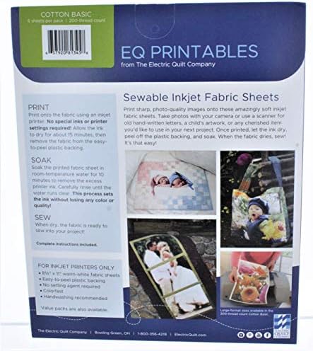 EQ Printables Inkjet Fabric Sheets 1 Pack