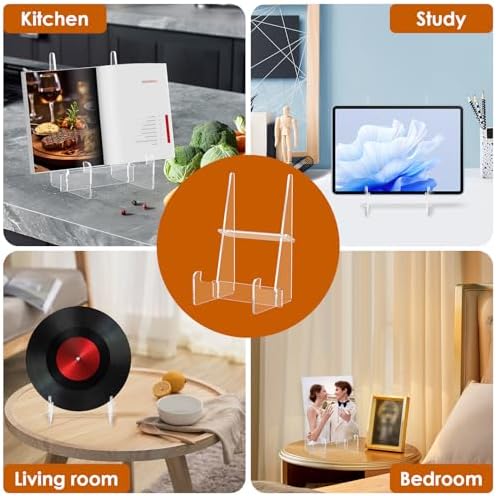 2Pcs Acrylic Cookbook Stand for Kitchen and Office