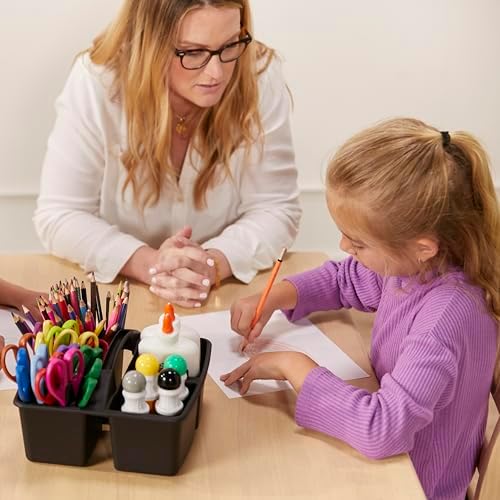 ECR4Kids 4-Compartment Caddy Set Black 6-Pack