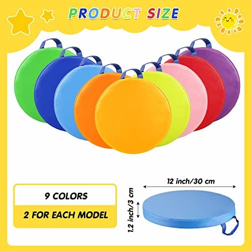 Marsui 18 Pcs Rainbow Round Floor Cushions
