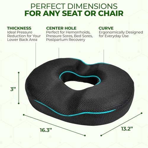 AnboCare Donut Gel Sitting Pillow for Tailbone Hemorrhoid Comfort