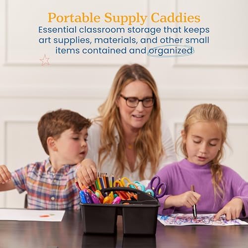 ECR4Kids 4-Compartment Caddy Set Black 6-Pack