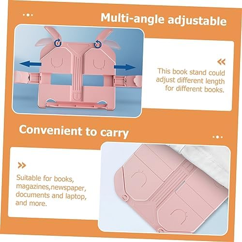 SEWACC Pink ABS Book Stand with Phone and Tablet Holder