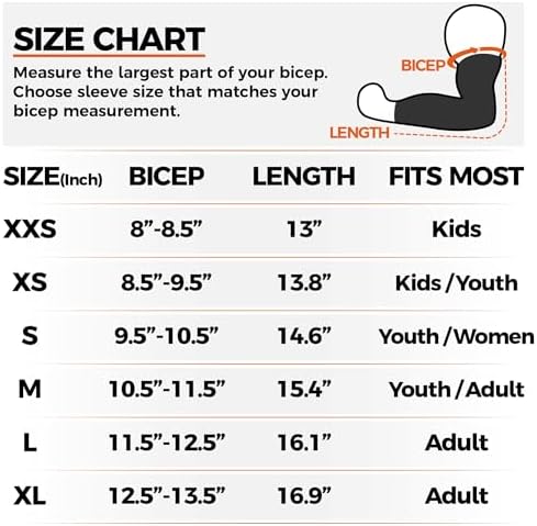 COOLOMG Compression Arm Sleeves for Football Volleyball Baseball