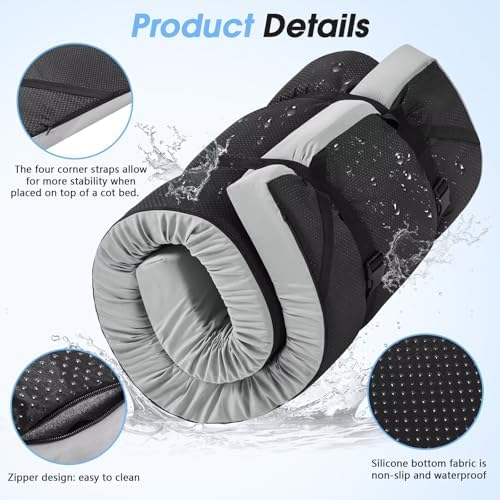 CYMULA 3 Inch Memory Foam Camping Mattress Pad 1