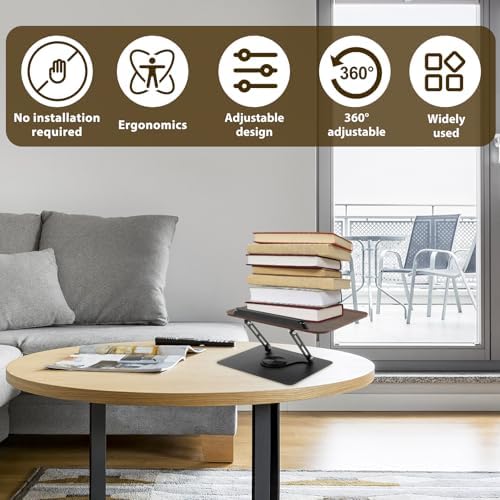 ZJMCAJY Foldable Book Stand with 360 Rotating Base 1